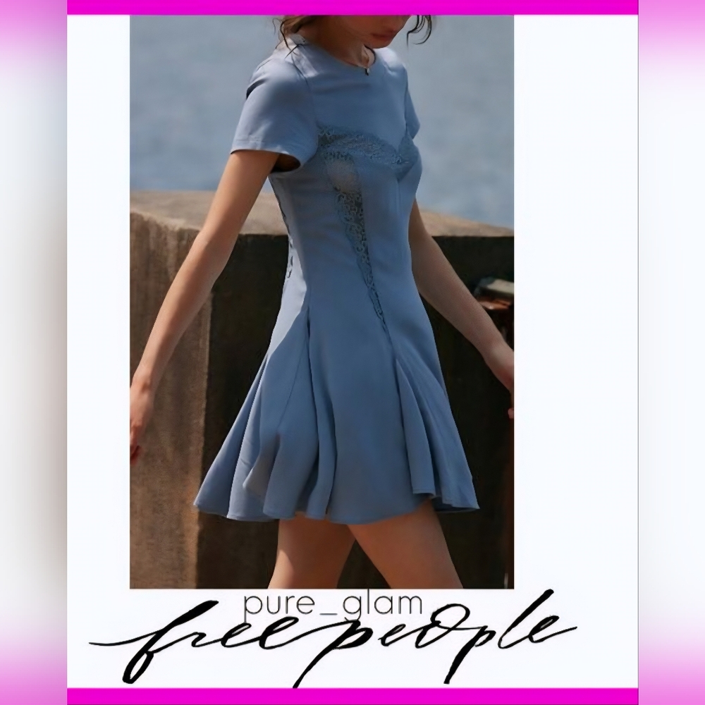 Free People Light Blue Mini Dress